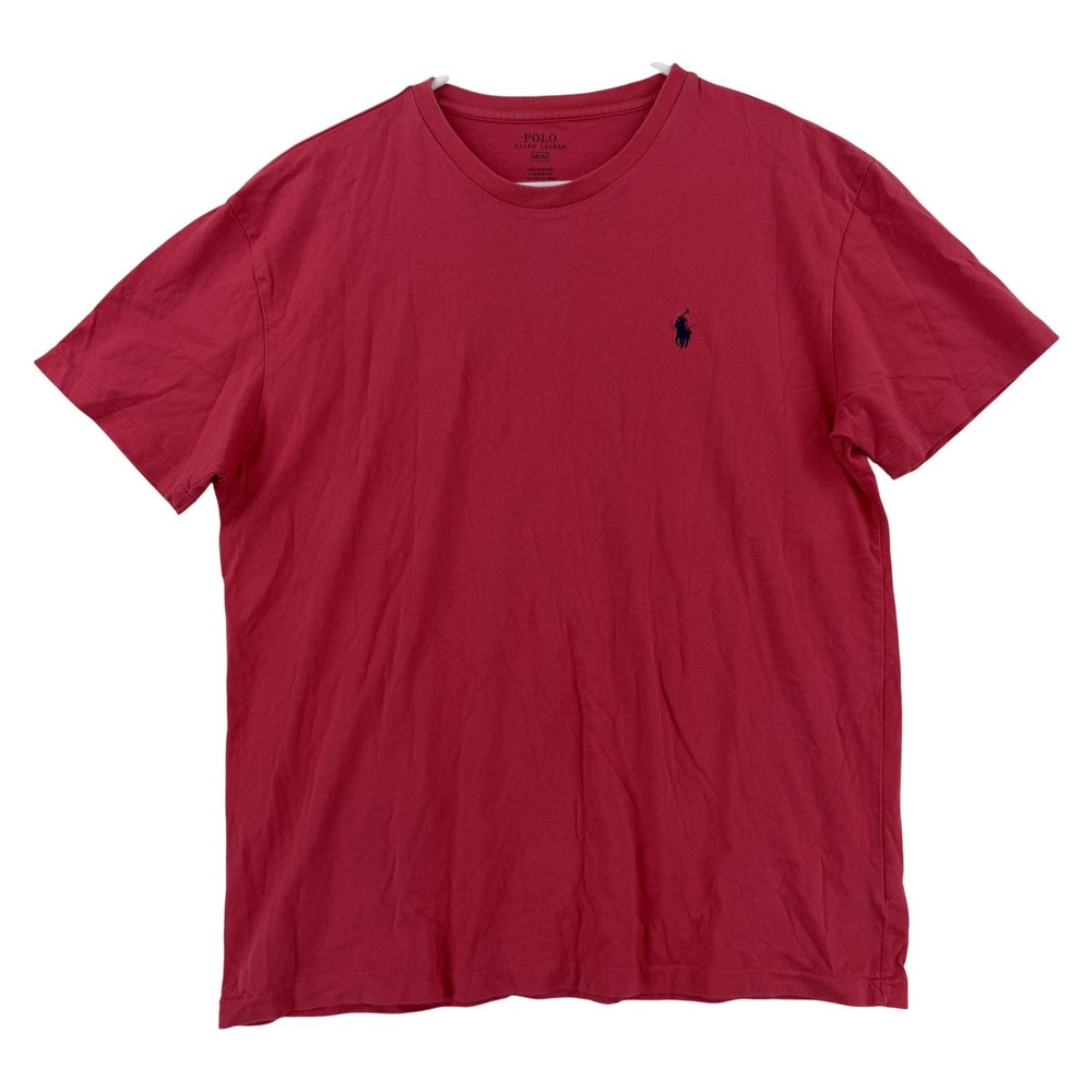 Polo Ralph Lauren Shirt Mens Medium Red Pony Logo Tee T-Shirt Tagless Cotton